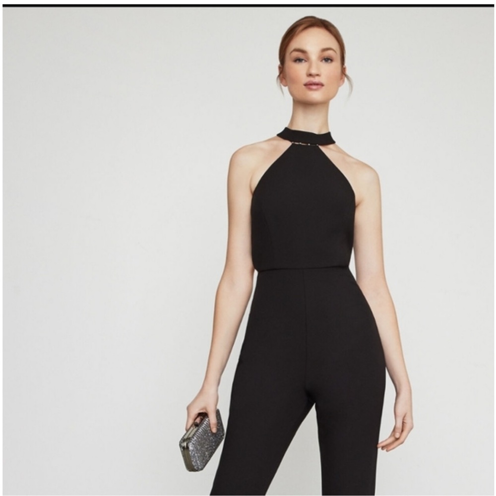 BCBG Elegant Black Halter Jumpsuit